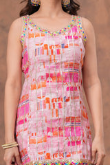 Designer Sharara Set with Short Kurti &amp; Dupatta