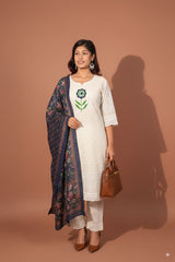 Chicken Kurti Pant Set with Dupatta