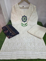 Chicken Kurti Pant Set with Dupatta