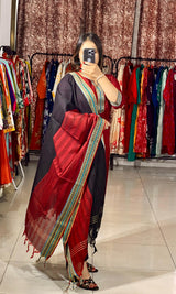 Classy Handloom Cotton Silk Kurti Pant Dupatta Set
