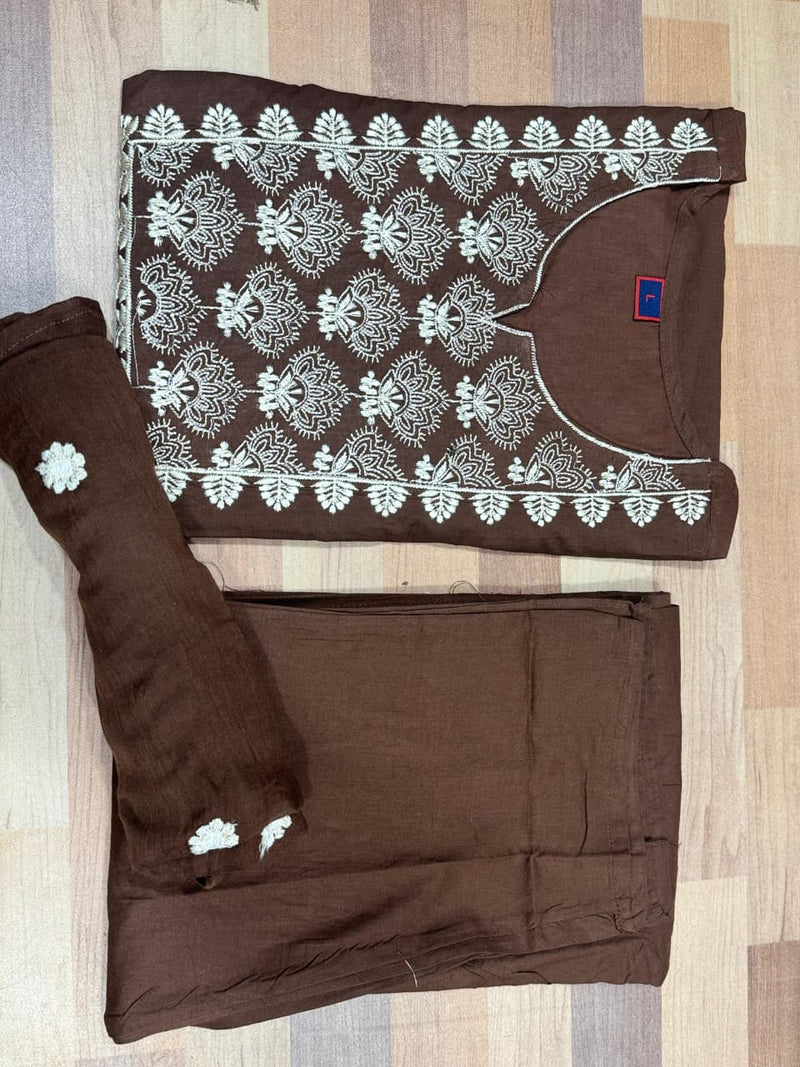 Abstract Summer Cotton with slit & floral print Kurti Pant Dupatta Set
