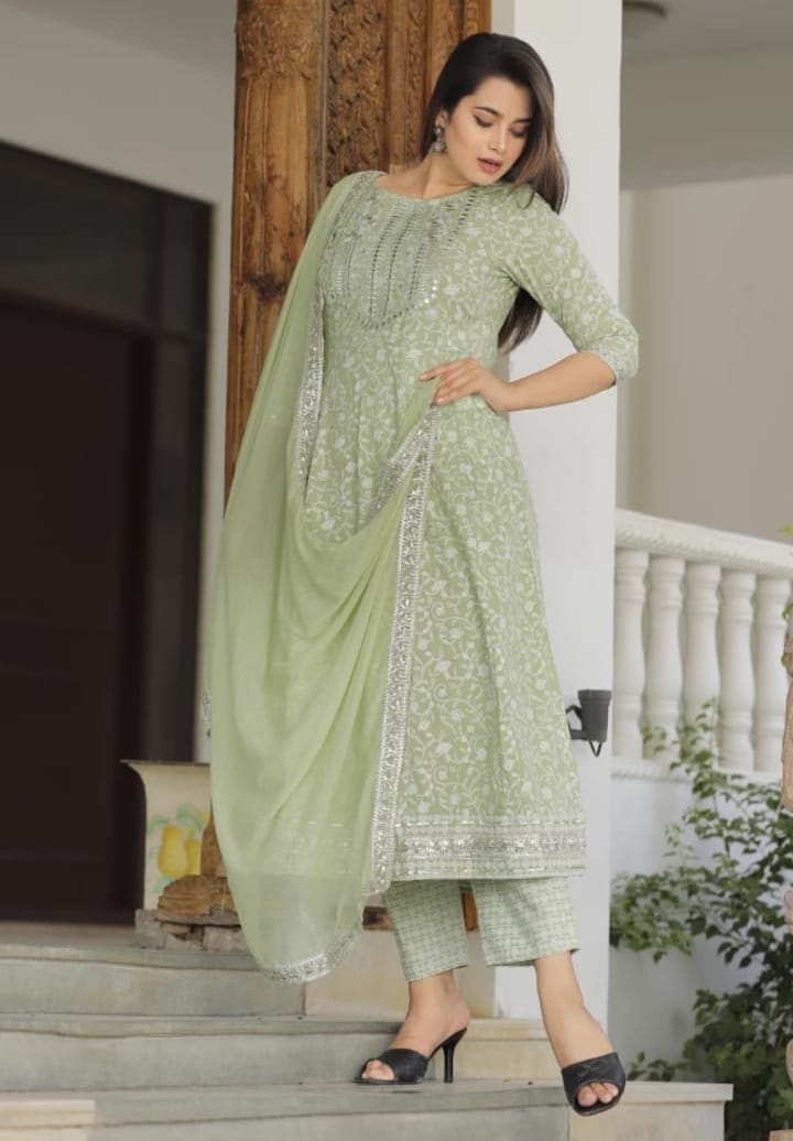 Premium Quality Rayon Kurti Pant with Dupatta