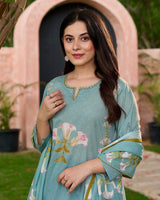Special Designs for Navratri & Diwali  Elegant 3-Piece Cotton Suit Set