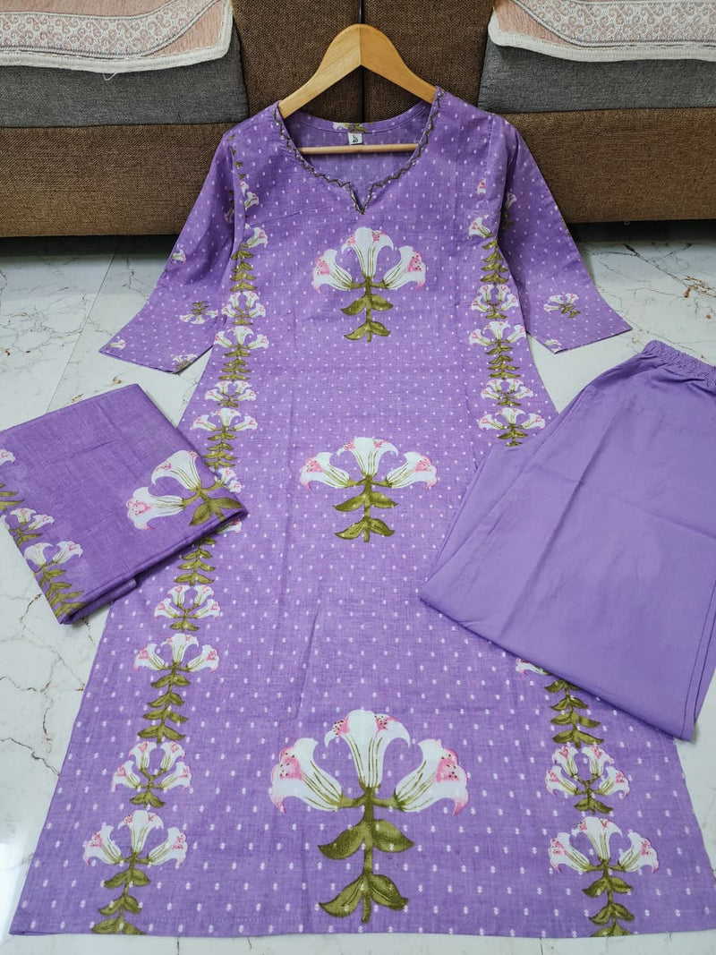 Special Designs for Navratri & Diwali  Elegant 3-Piece Cotton Suit Set