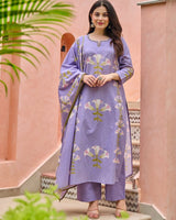 Special Designs for Navratri & Diwali  Elegant 3-Piece Cotton Suit Set