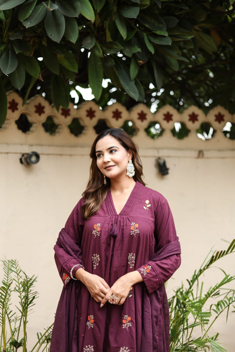 Exquisite A-line Kurti Palazzo Set with Dupatta