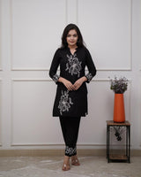 Premium Pure Cotton Embroidered Co-ord Set