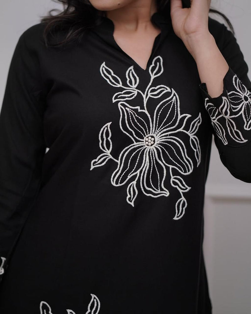 Premium Pure Cotton Embroidered Co-ord Set