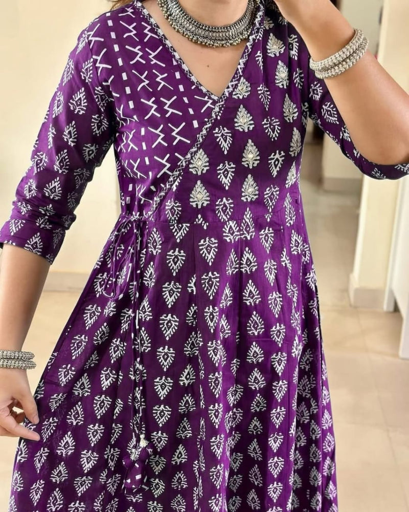 Elegant Angrakha Style Kurta Set