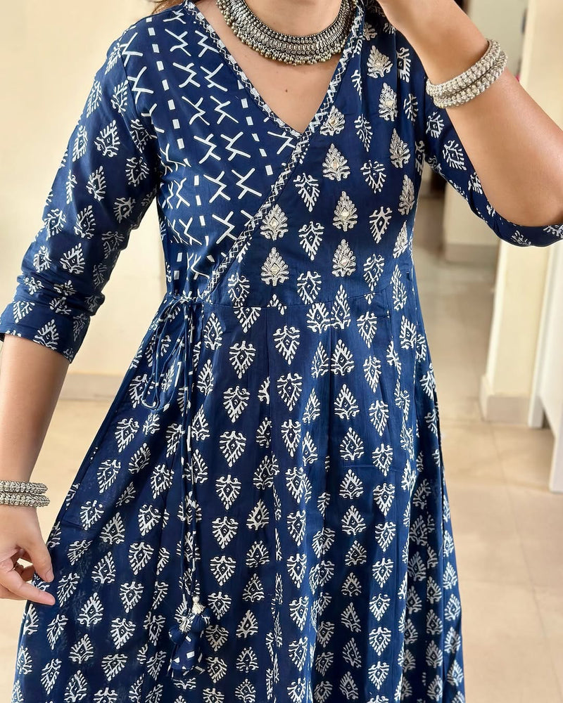 Elegant Angrakha Style Kurta Set
