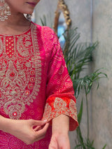 Elegant Flared Chinon Kurti Pant Dupatta Set
