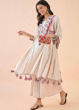 Premium French Cotton  Beautiful Peplum & Bell Bottom Set