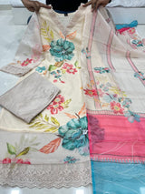 Luxury Reshmi Organza Kurti Pant Dupatta Set