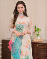Luxury Reshmi Organza Kurti Pant Dupatta Set