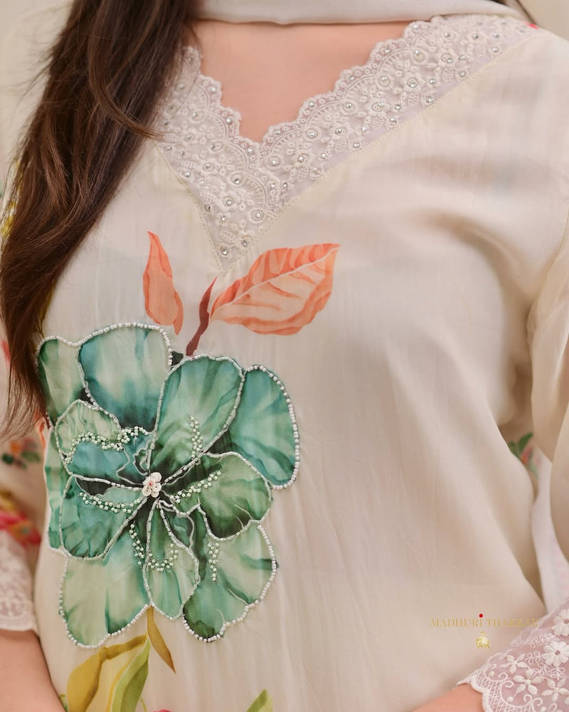 Luxury Reshmi Organza Kurti Pant Dupatta Set