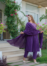 Premium Cotton A-line Kurti Pant Dupatta Set