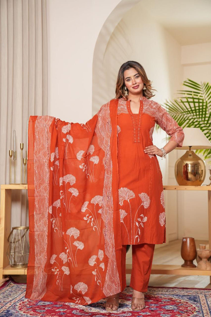Vibrant Summer Kurti Pant & Dupatta Set