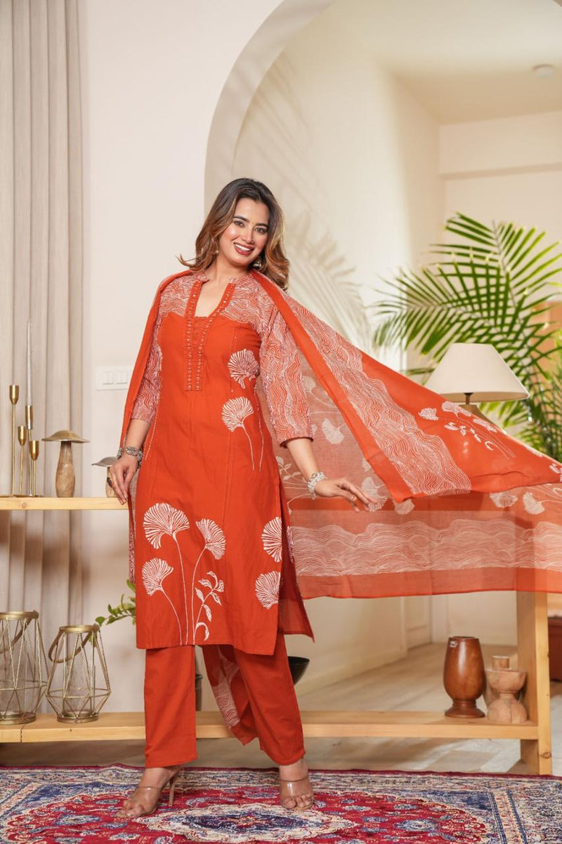 Vibrant Summer Kurti Pant & Dupatta Set