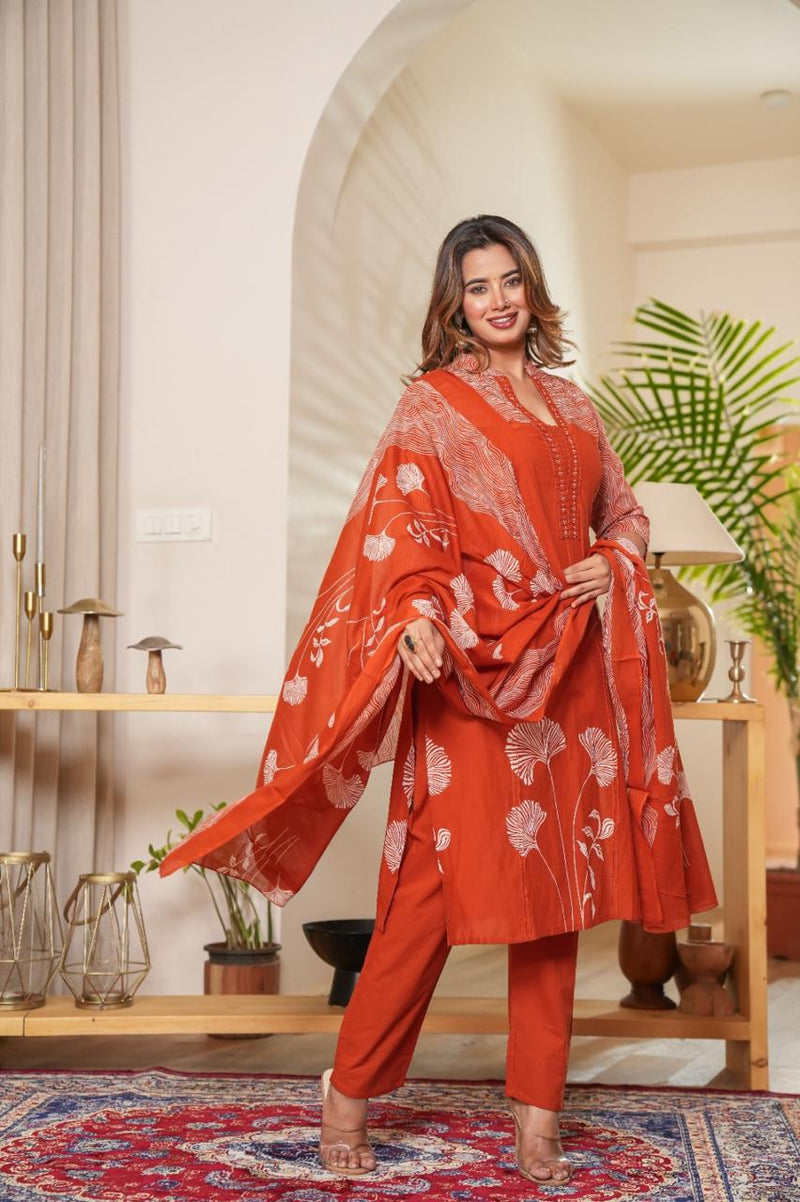 Vibrant Summer Kurti Pant & Dupatta Set