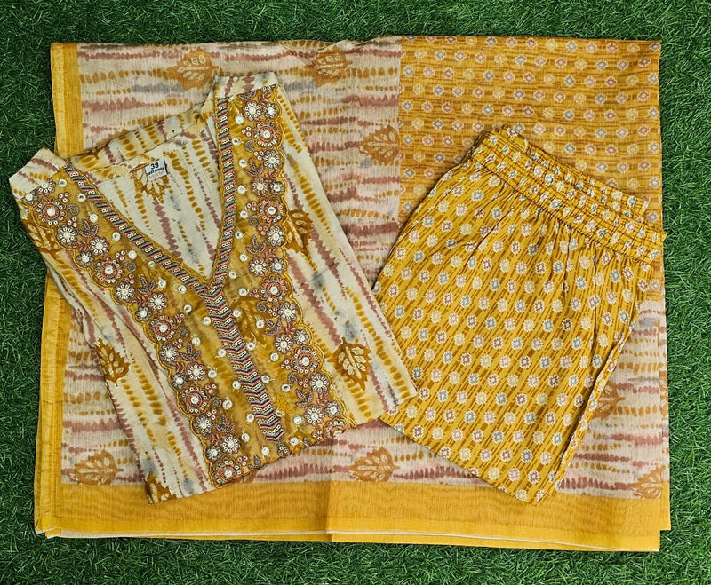 Lime Modal Silk Chanderi Dupatta Suit