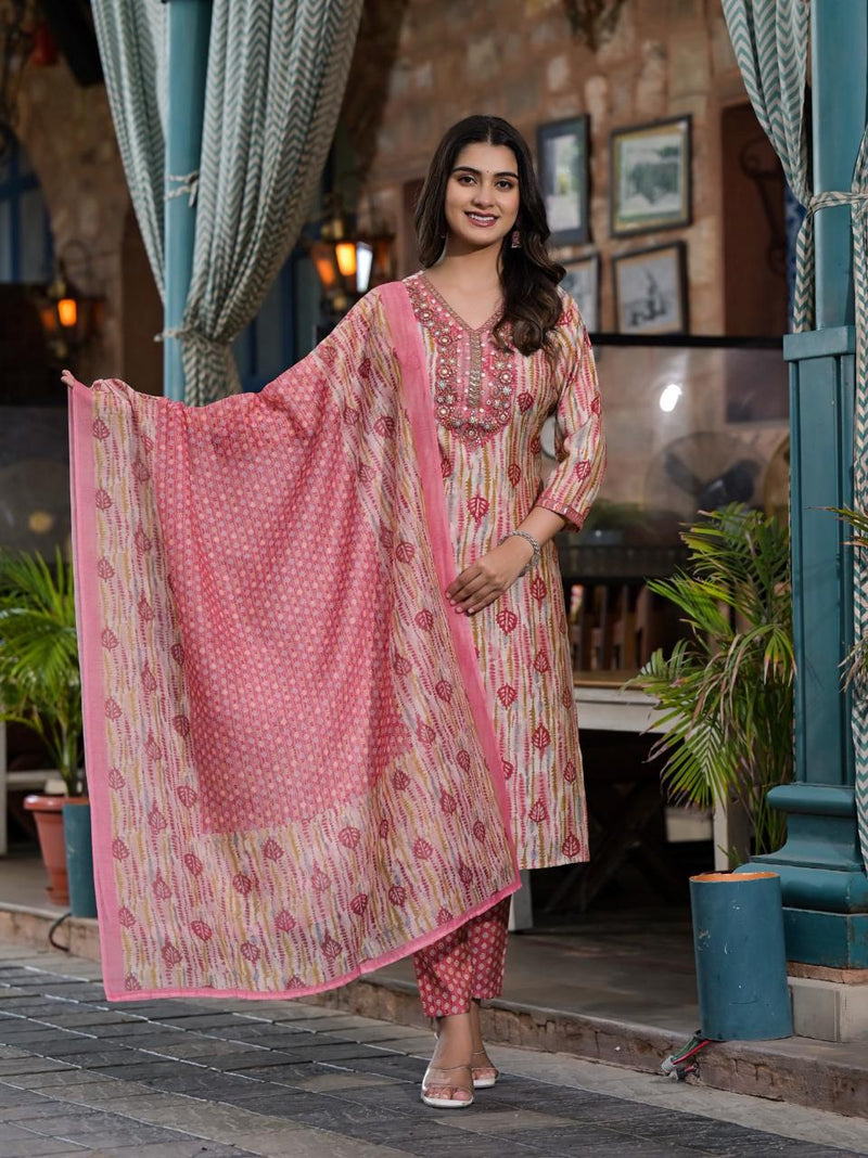 Lime Modal Silk Chanderi Dupatta Suit