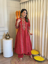 Pure Cotton Collared Kurta Pant Set
