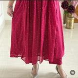 flowy Angrakha Style Anarkali Suit Set
