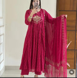flowy Angrakha Style Anarkali Suit Set