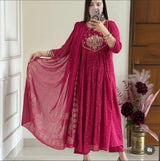 flowy Angrakha Style Anarkali Suit Set