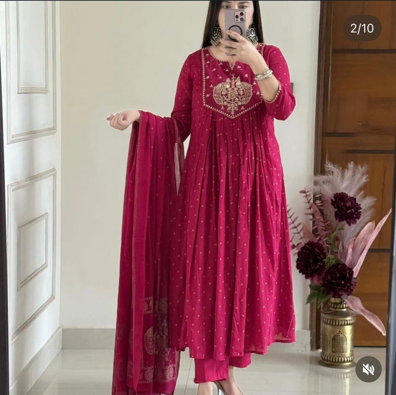 flowy Angrakha Style Anarkali Suit Set