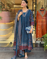 Premium Heavy Cotton 3-Piece Printed Dress Set