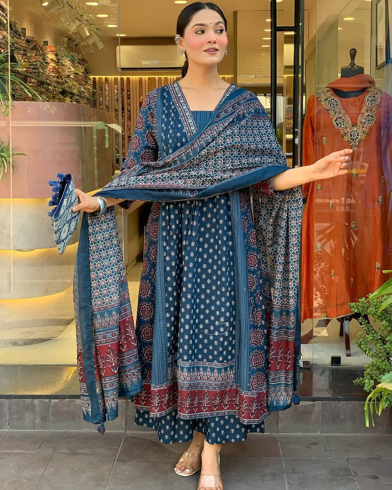 Premium Heavy Cotton 3-Piece Printed Dress Set
