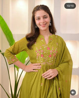Elegant Cotton Kurta Pant &amp; Dupatta Set