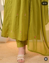 Elegant Cotton Kurta Pant &amp; Dupatta Set