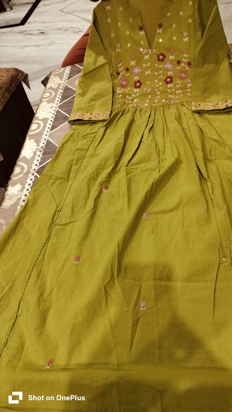 Elegant Cotton Kurta Pant &amp; Dupatta Set