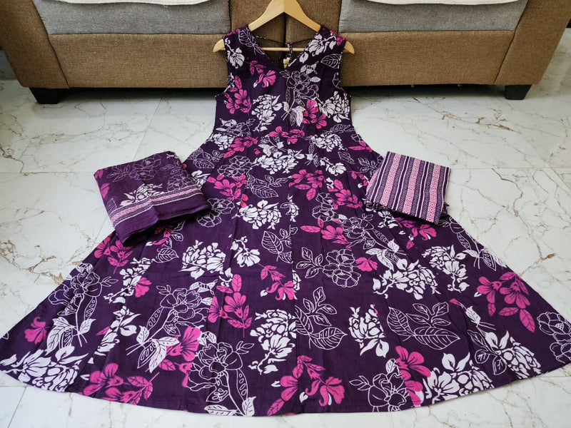 super-selling premium cotton gown kurti set