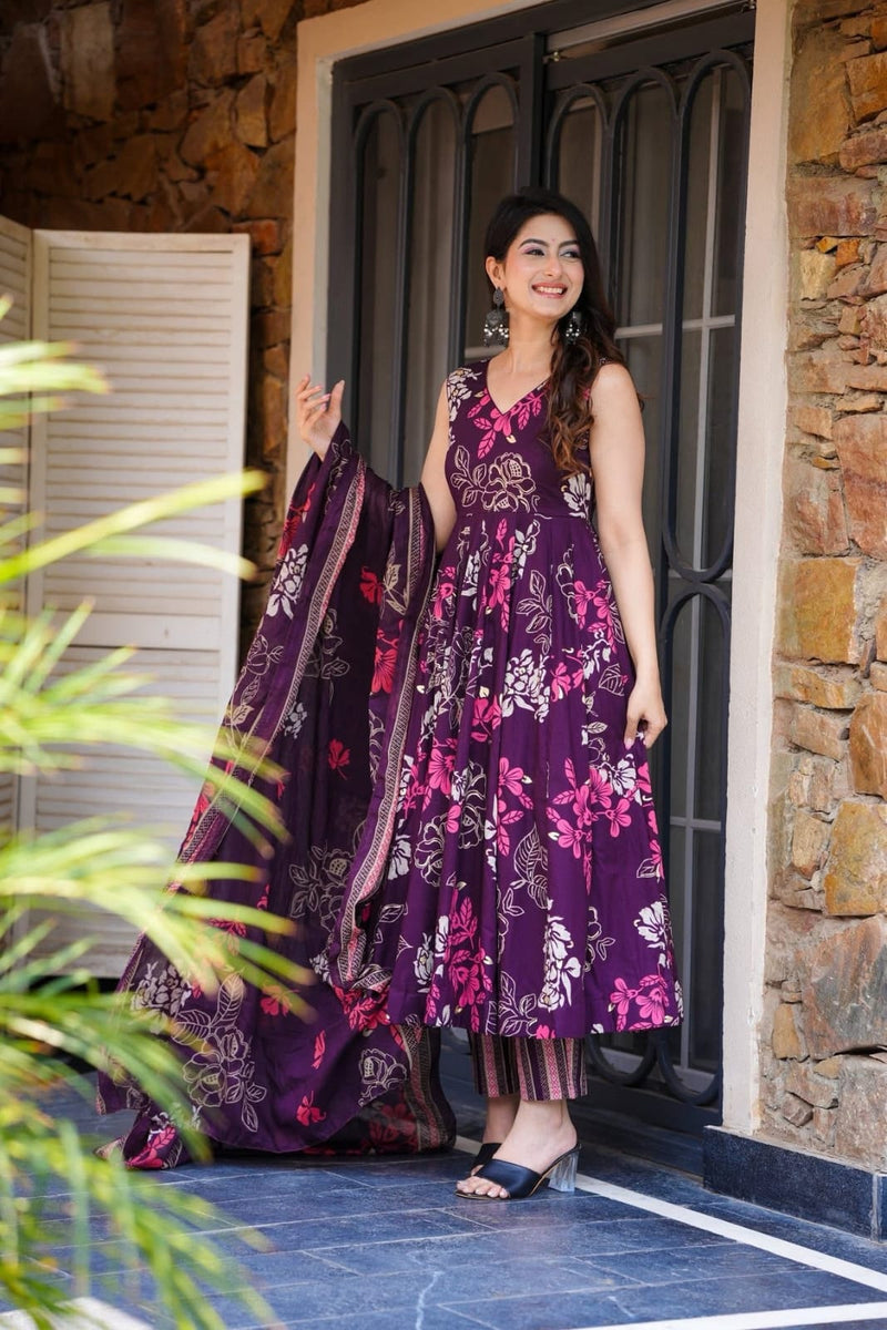 super-selling premium cotton gown kurti set