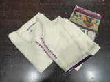 Elegant cream cotton flex kurti pant dupatta set