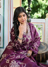delicate butterfly motifs  Kurti Pant Dupatta Set