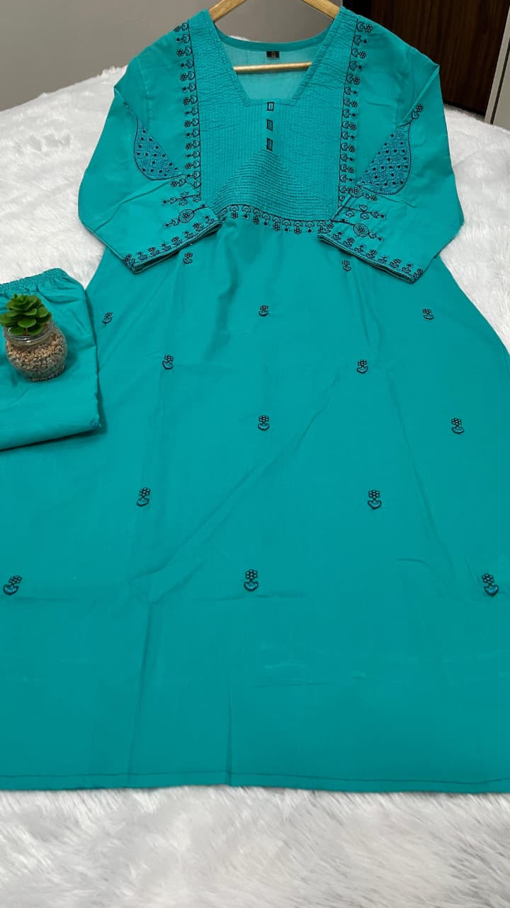 Pure Cotton Kurta Pant Plazo Set
