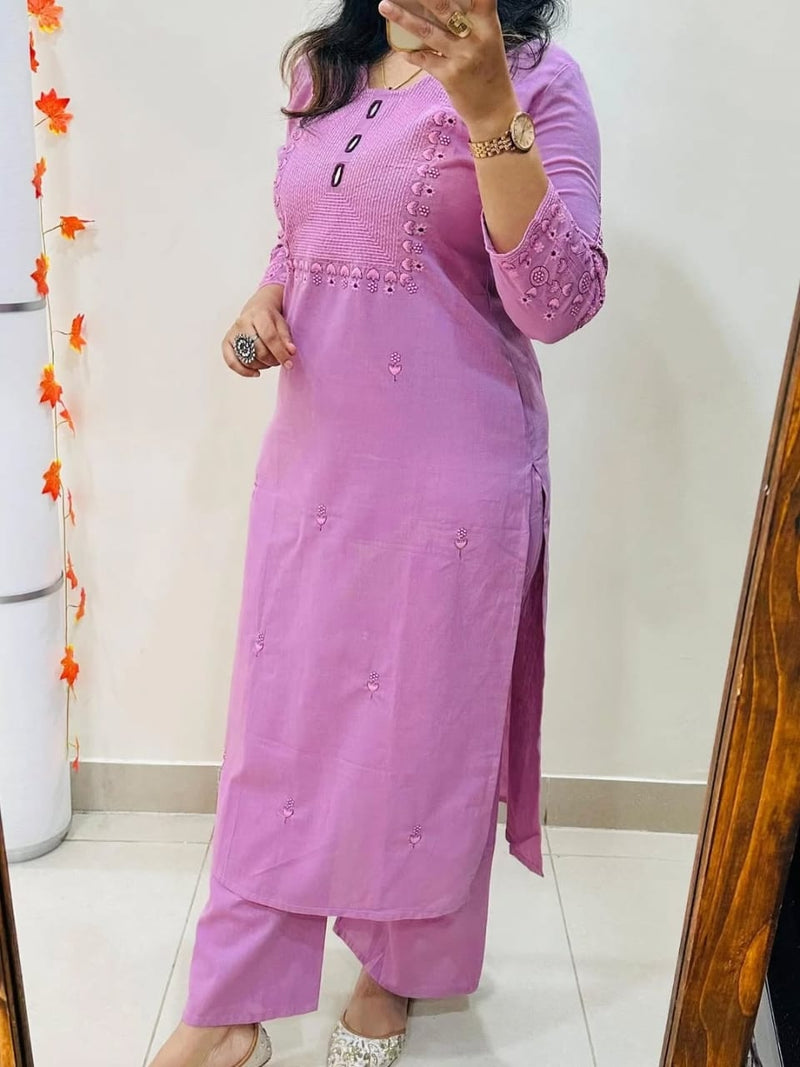 Pure Cotton Kurta Pant Plazo Set
