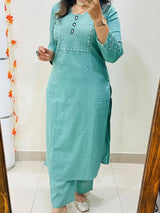 Pure Cotton Kurta Pant Plazo Set