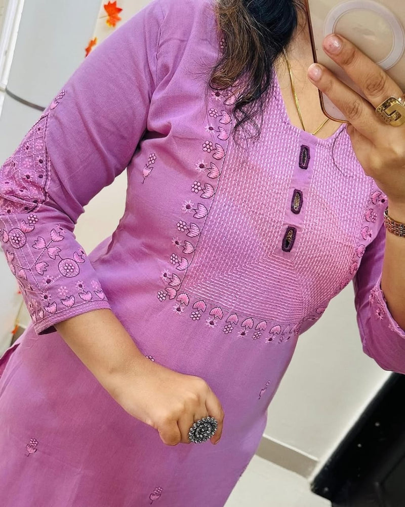 Pure Cotton Kurta Pant Plazo Set