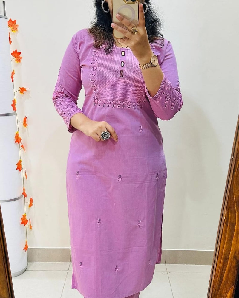 Pure Cotton Kurta Pant Plazo Set