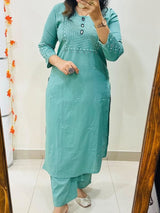 Pure Cotton Kurta Pant Plazo Set