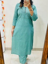 Pure Cotton Kurta Pant Plazo Set