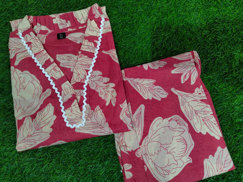 premium cotton  printed cord set