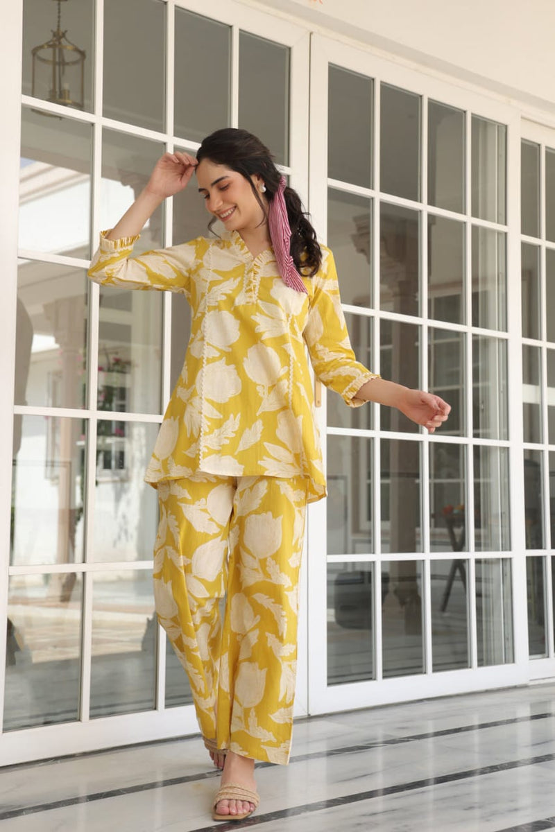 premium cotton  printed cord set