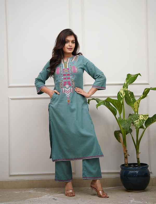 soft premium cotton kurta pant set