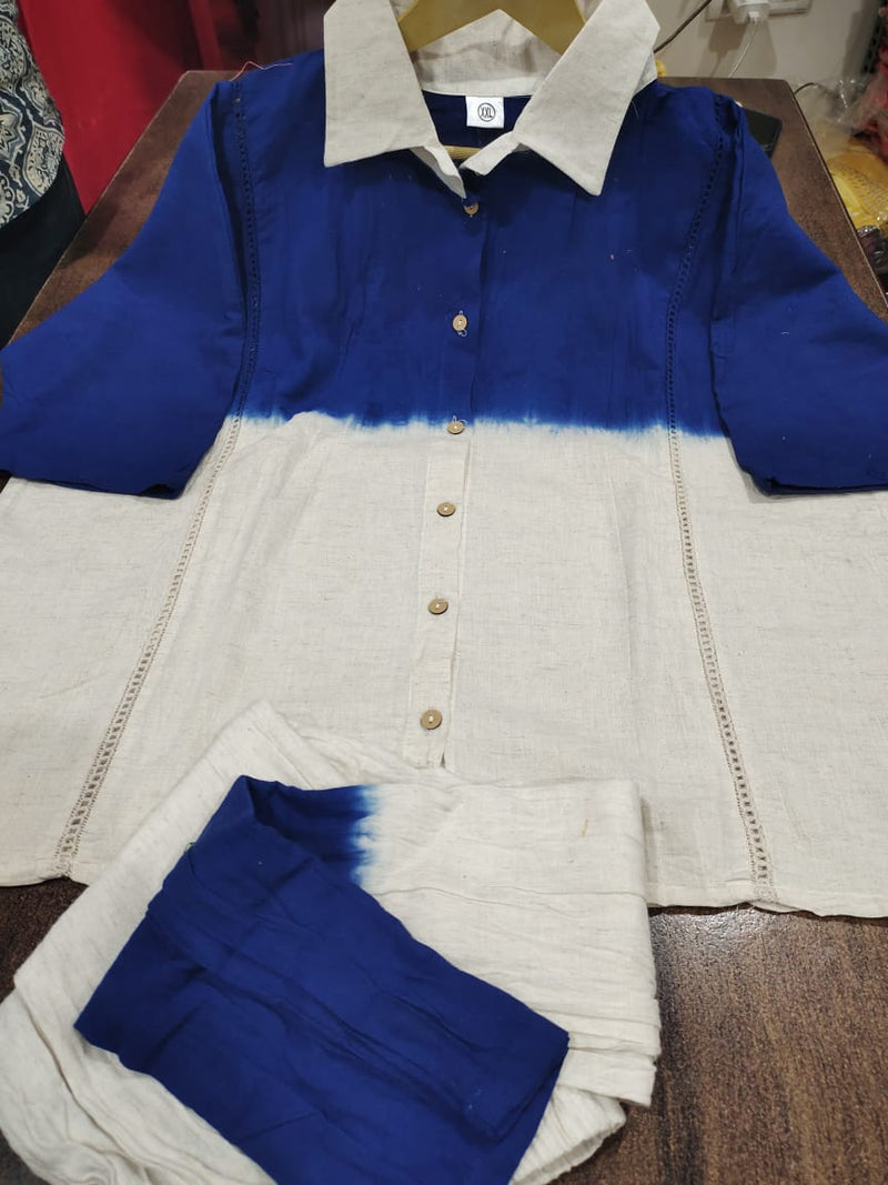 premium handloom cotton tie-dye cord set